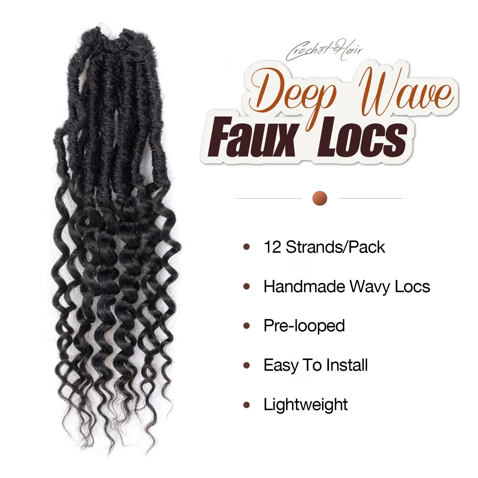 ( US ONLY) FAST SHIPPING DTL | Toyotress® Unique Deep Wave Locs Crochet French Locs With Long Curly Ends Crochet Hair Pre Looped Deep Wave Locs Braiding Hair For Women Toyotress